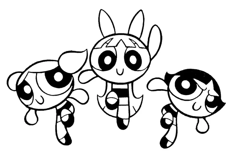 Power Puff Girls Superhero Picture To Color
